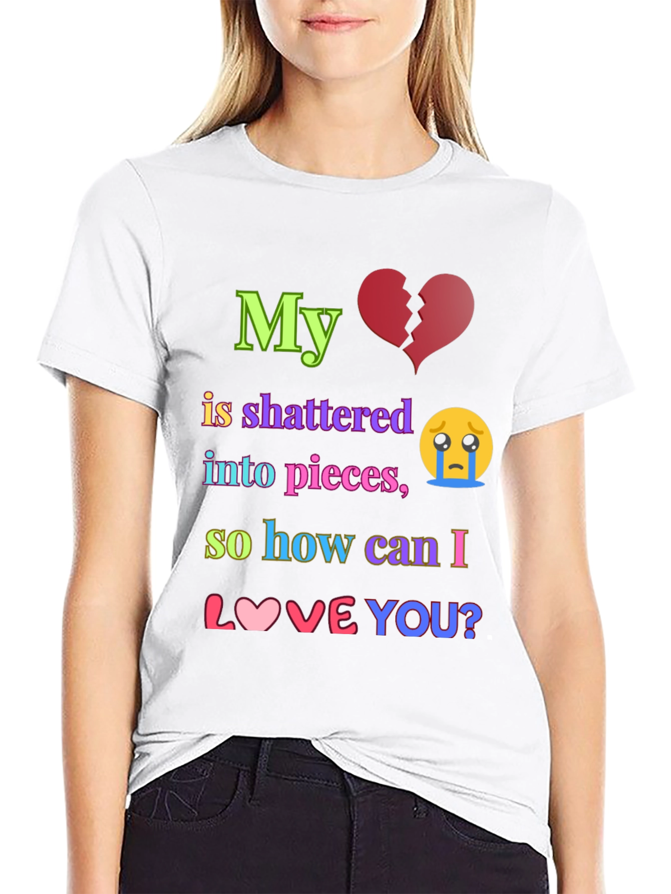 Shattered Heart Graphic T-Shirt - Express Your Emotions