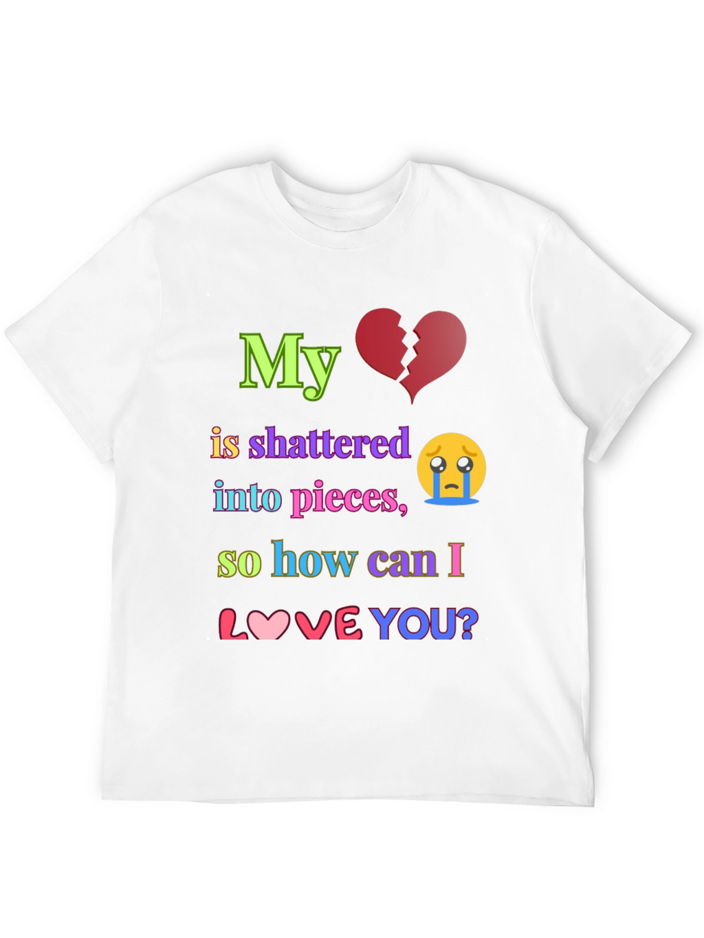 Shattered Heart Graphic T-Shirt - Express Your Emotions