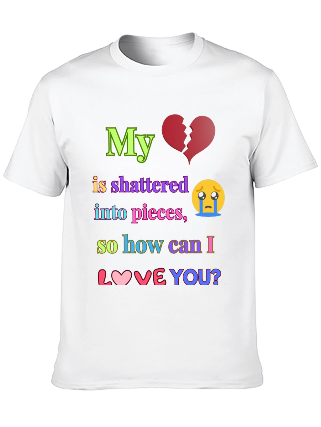 Shattered Heart Graphic T-Shirt - Express Your Emotions