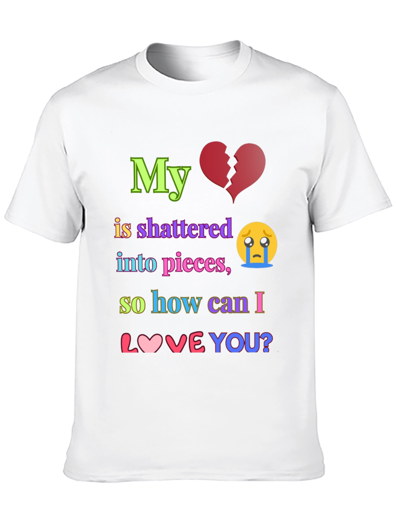 Shattered Heart Graphic T-Shirt - Express Your Emotions