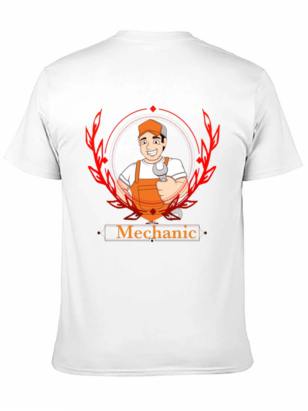 Mechanic Cartoon Graphic Black T-Shirt