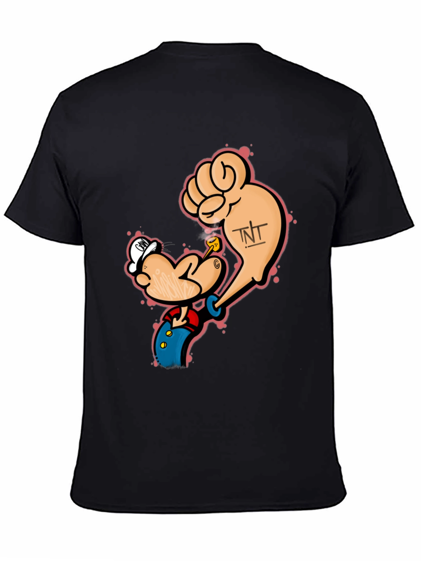 Popeye Inspired TNT Black T-Shirt