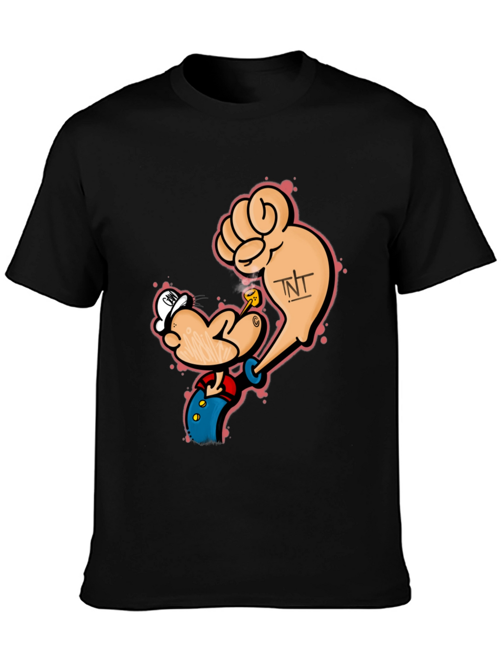 Popeye Inspired TNT Black T-Shirt