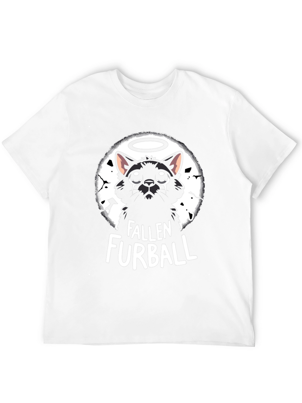 Fallen Furball Cat T-Shirt - Black Graphic Tee