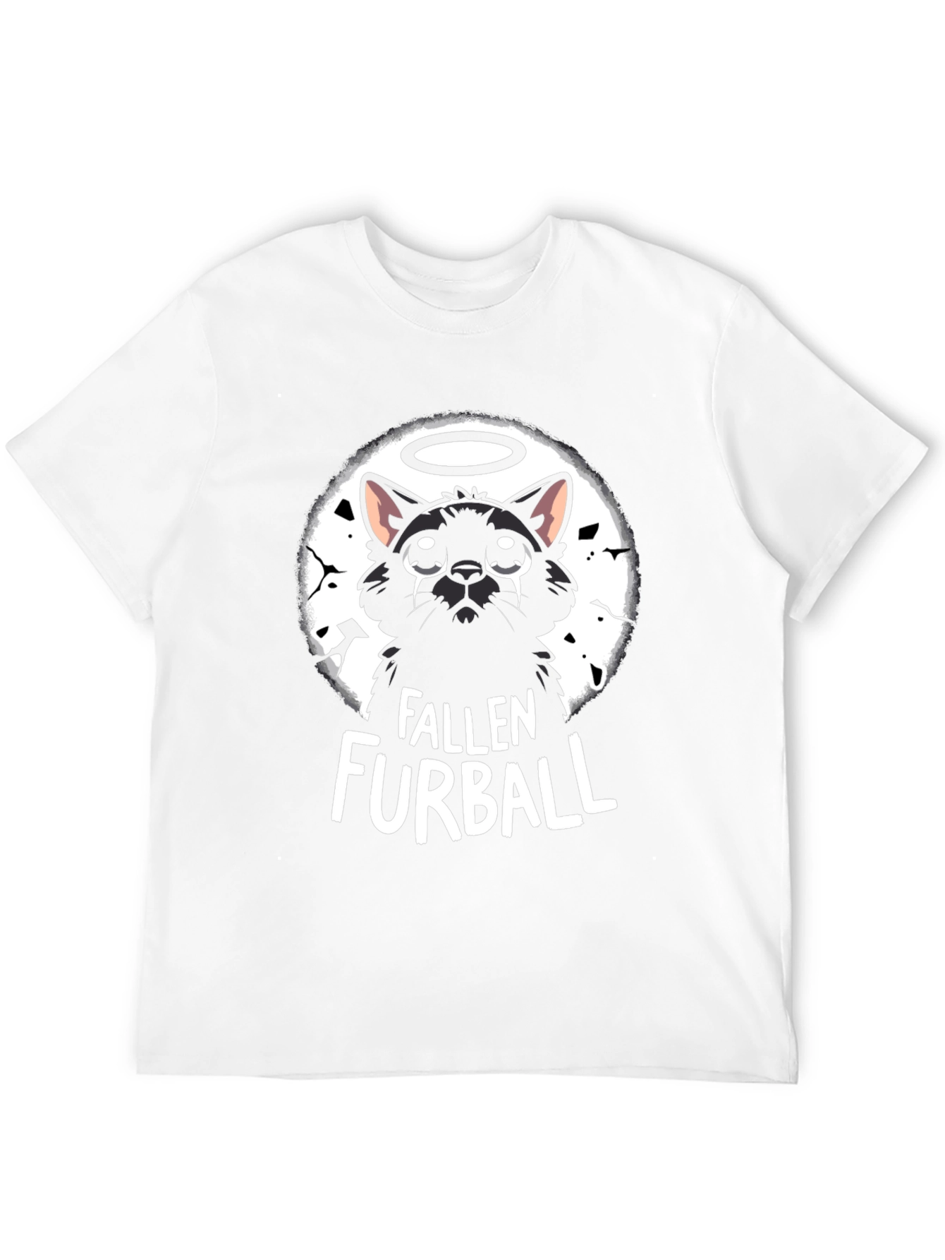 Fallen Furball Cat T-Shirt - Black Graphic Tee