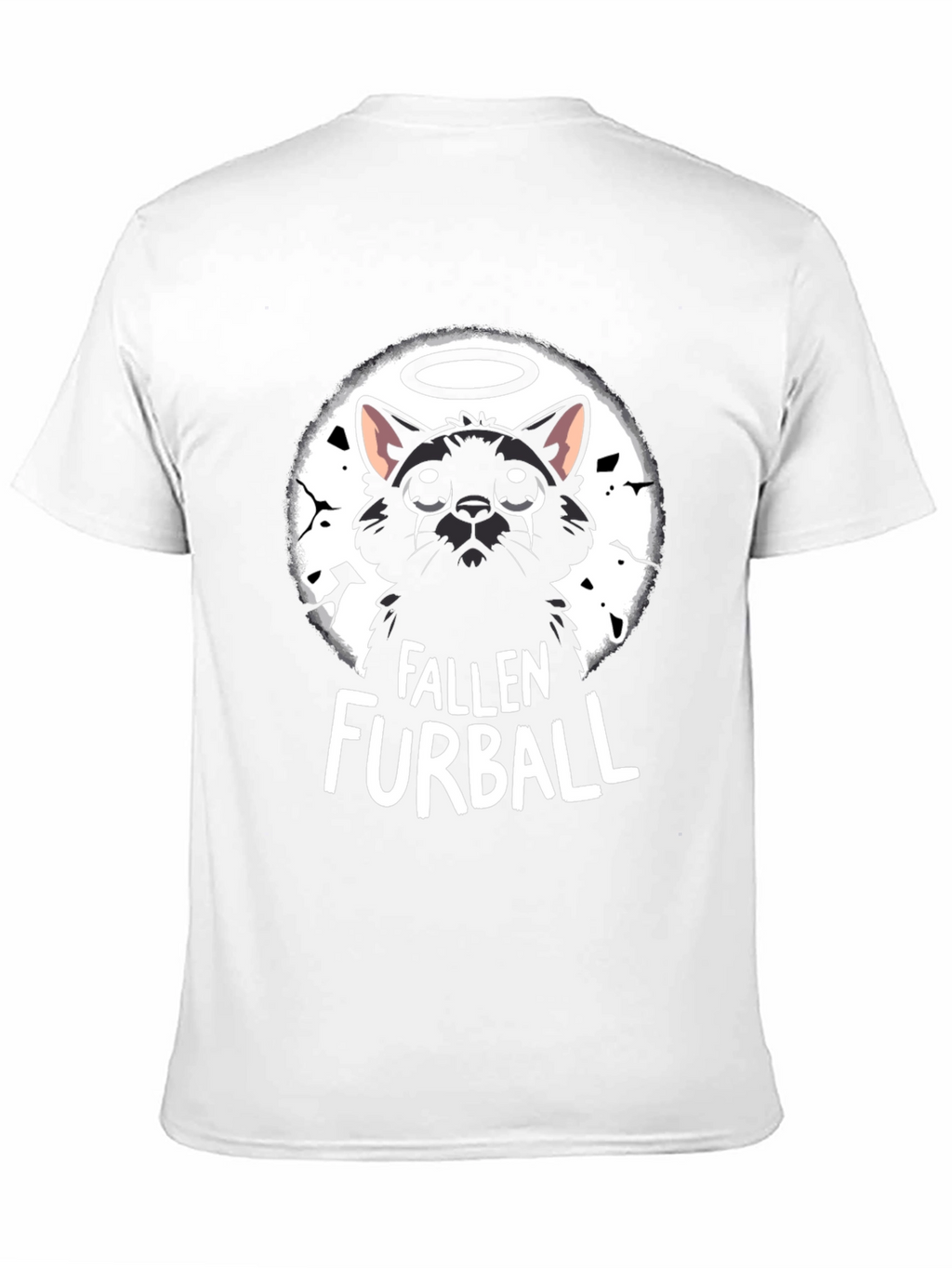 Fallen Furball Cat T-Shirt - Black Graphic Tee