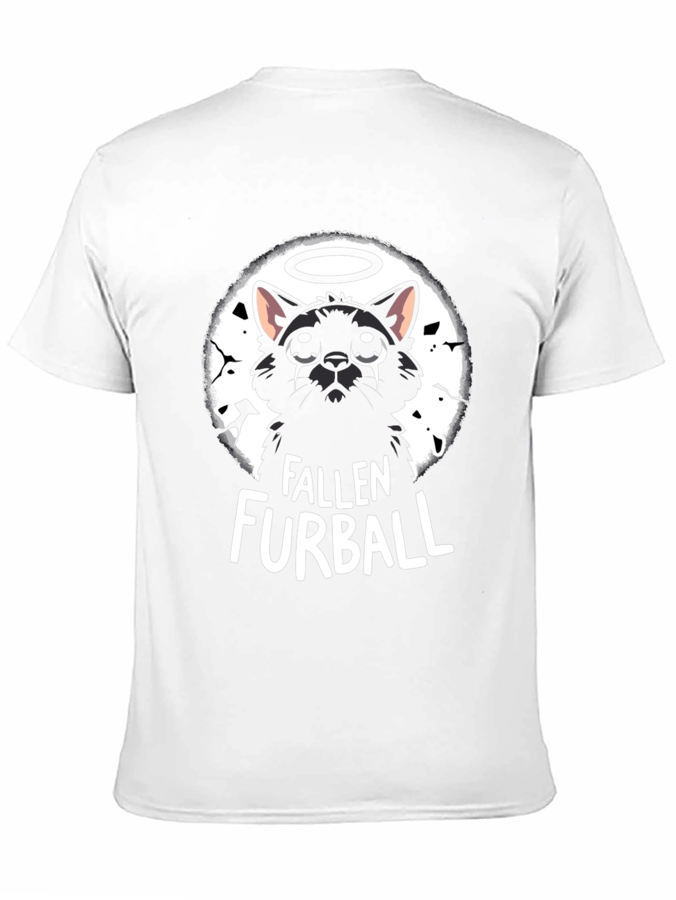 Fallen Furball Cat T-Shirt - Black Graphic Tee