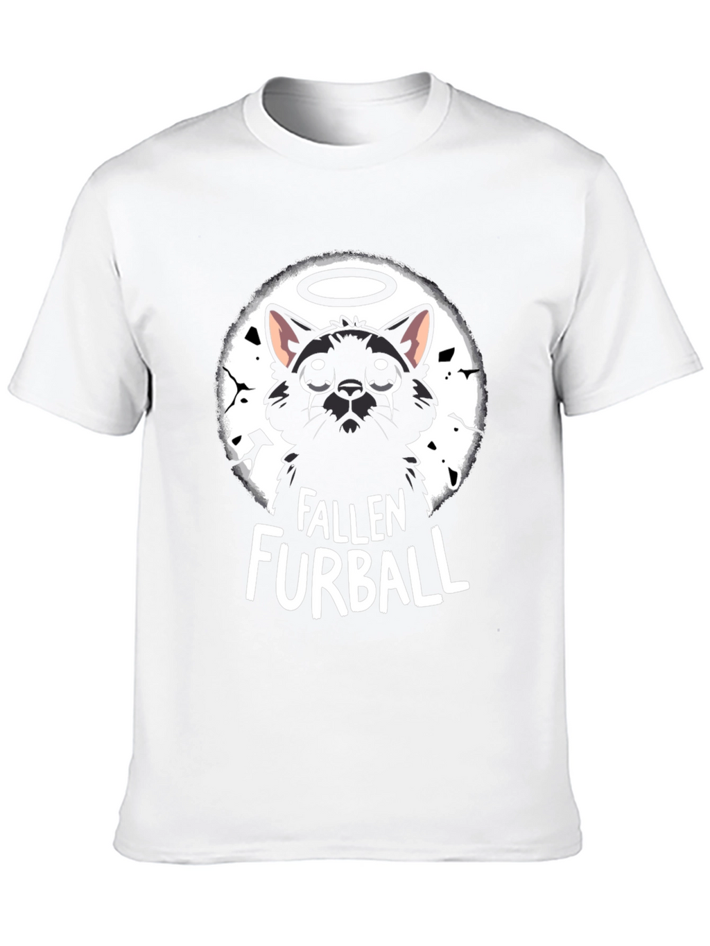 Fallen Furball Cat T-Shirt - Black Graphic Tee