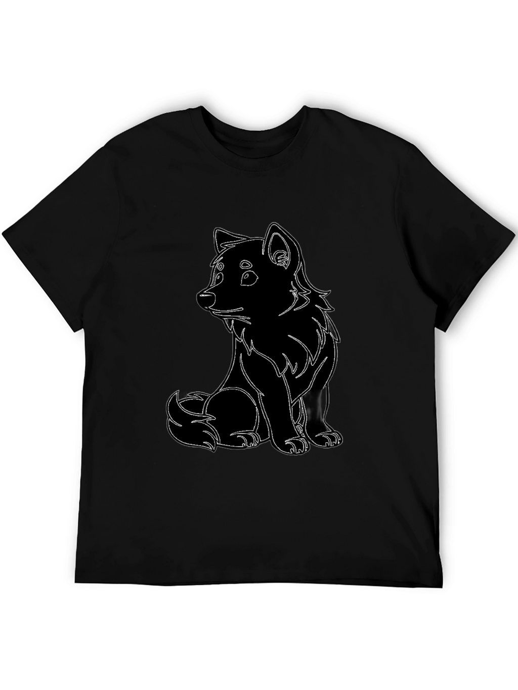 Black T-Shirt with Cute Animal Design