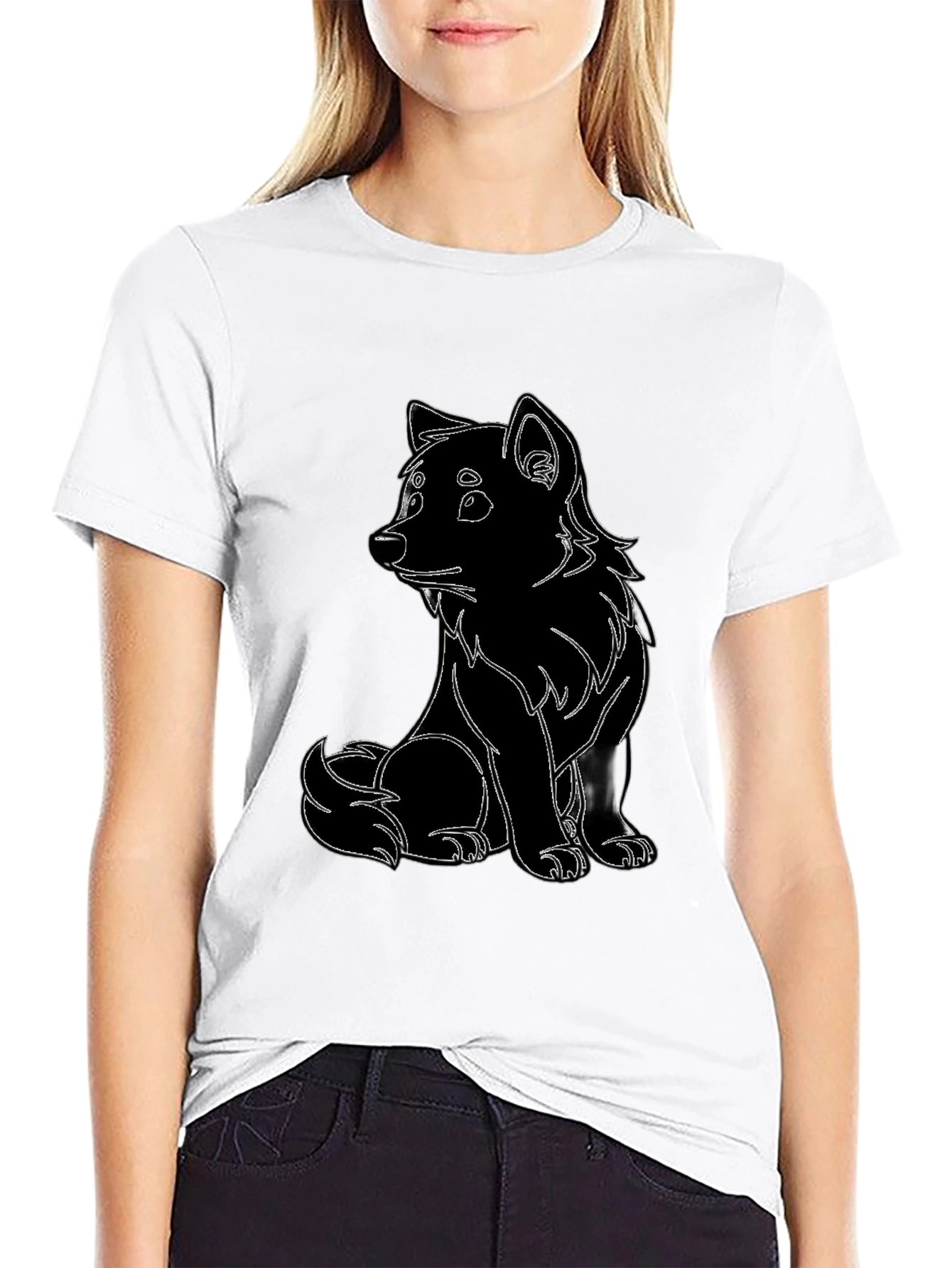 Black T-Shirt with Cute Animal Design