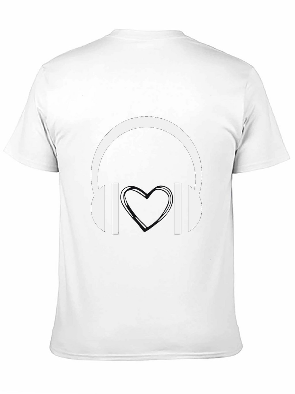 Headphones Graphic Tee - Black Cotton Blend