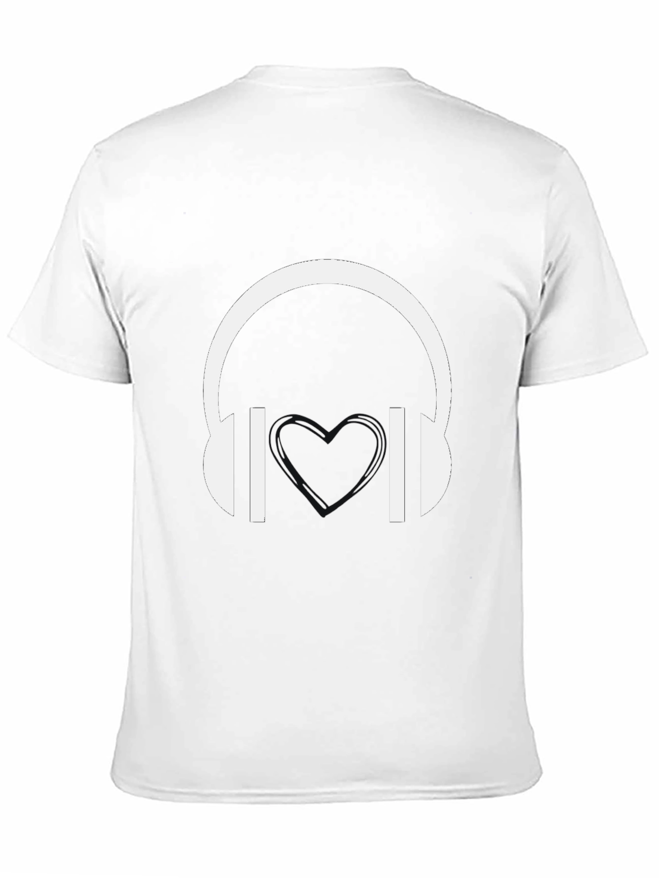 Headphones Graphic Tee - Black Cotton Blend