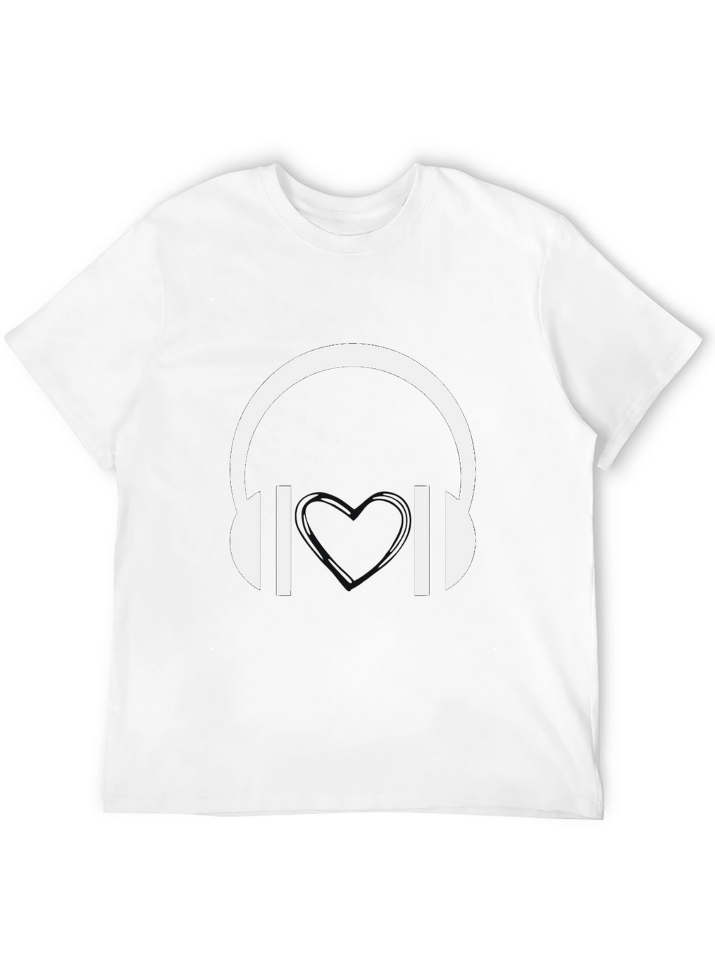 Headphones Graphic Tee - Black Cotton Blend