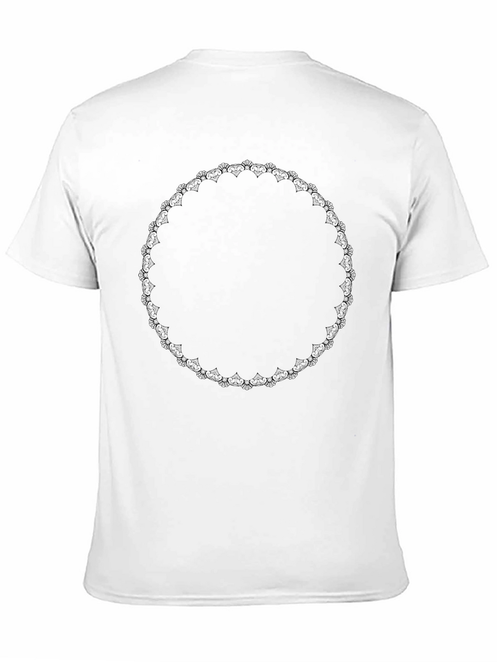 Black Tee with Decorative Circular Design