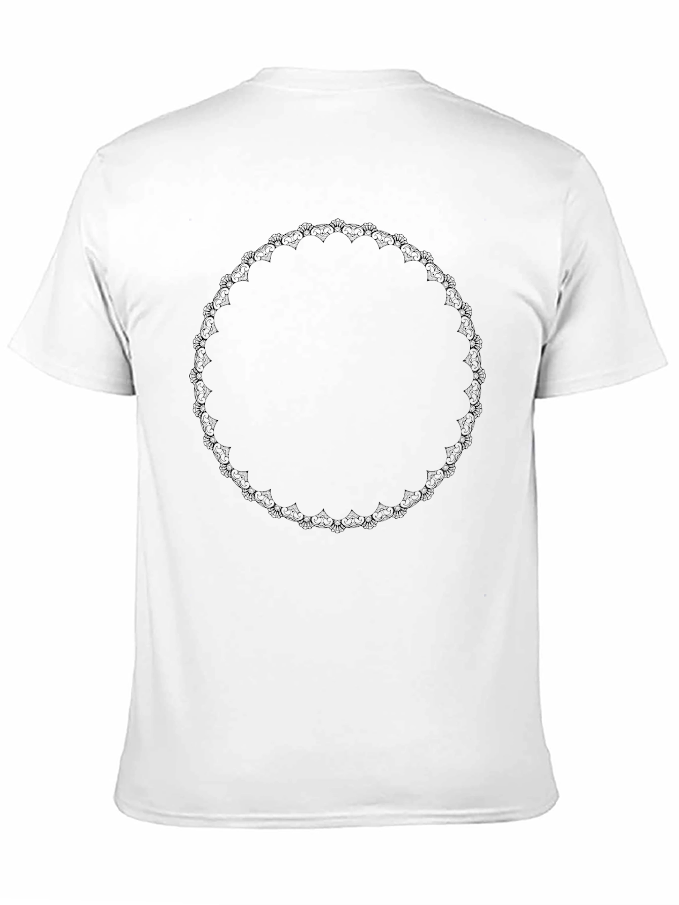 Black Tee with Decorative Circular Design