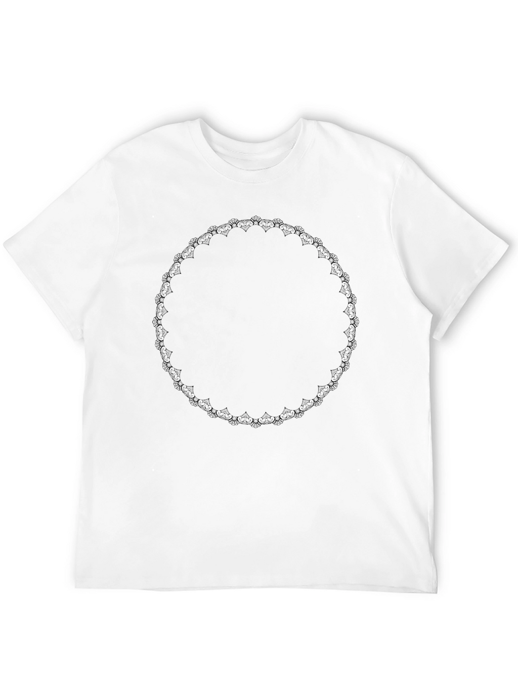 Black Tee with Decorative Circular Design