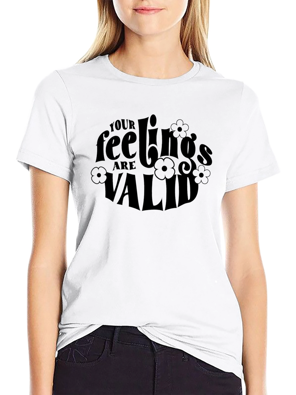 Your Feelings are Valid Black Graphic T-Shirt