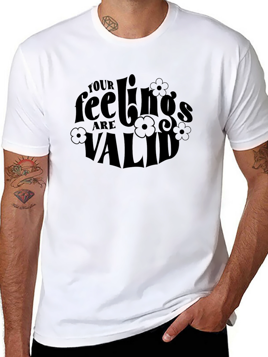 Your Feelings are Valid Black Graphic T-Shirt