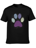 Paw Print Graphic Black T-Shirt