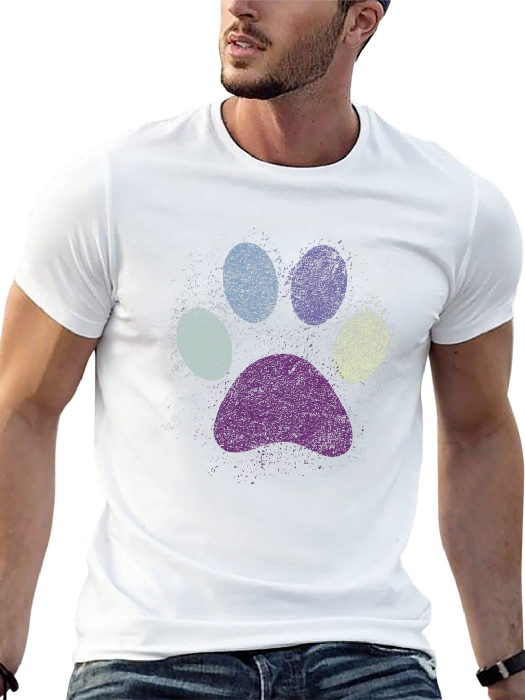 Paw Print Graphic Black T-Shirt