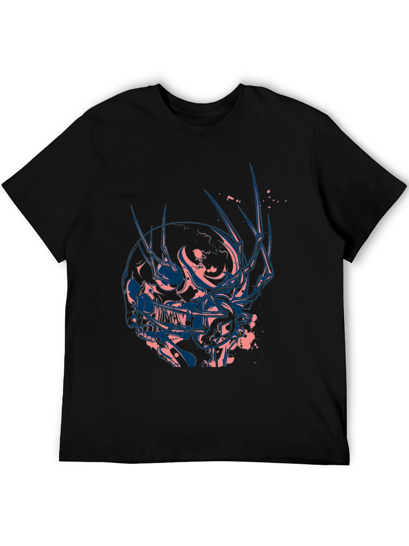 Edgy Skull Graphic Black T-Shirt