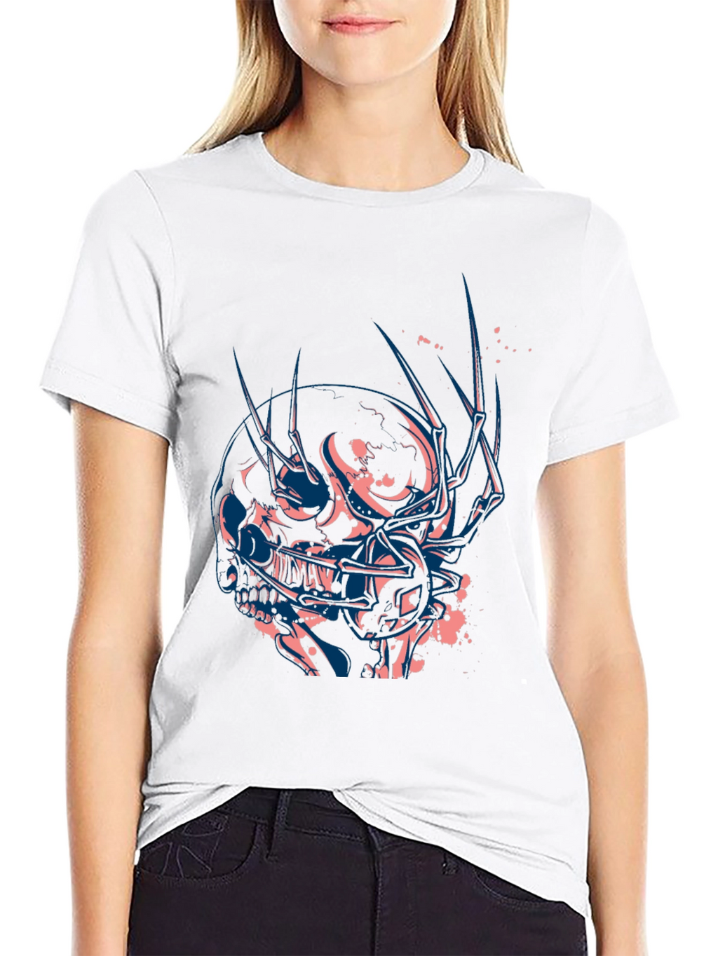 Edgy Skull Graphic Black T-Shirt