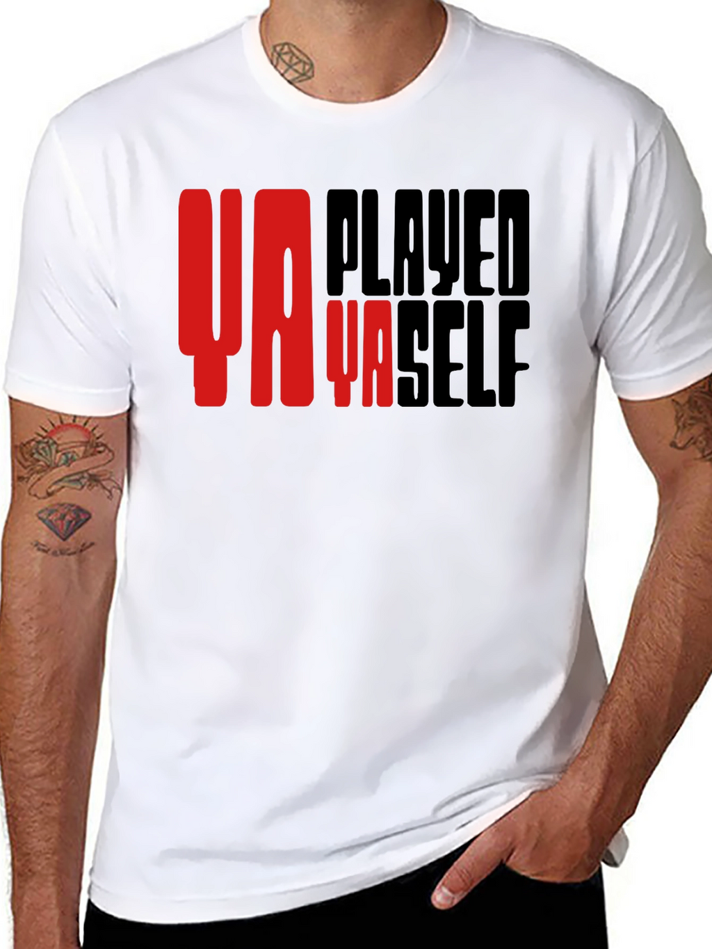 Ya Played Ya Self Graphic T-Shirt - Black