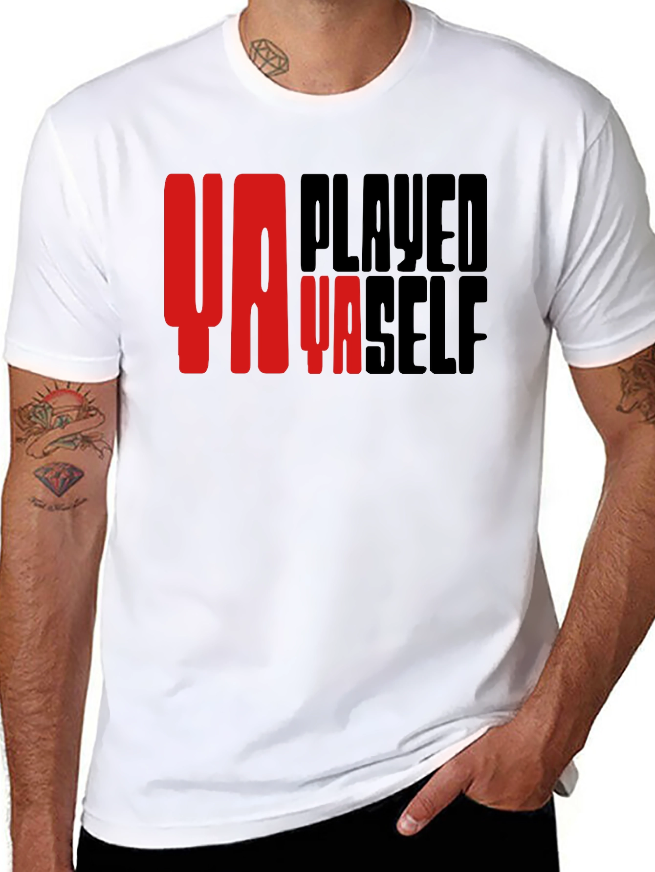 Ya Played Ya Self Graphic T-Shirt - Black
