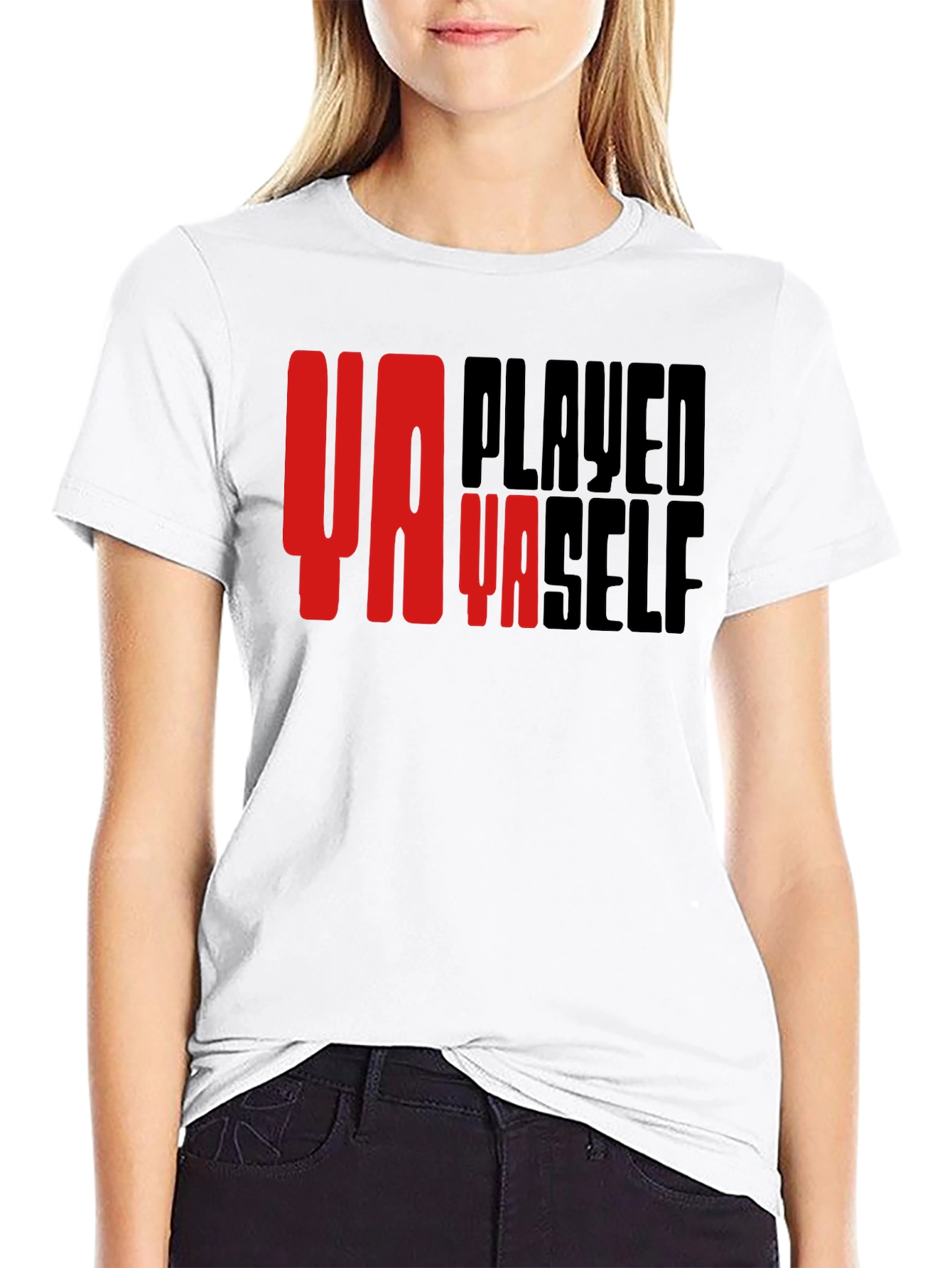 Ya Played Ya Self Graphic T-Shirt - Black