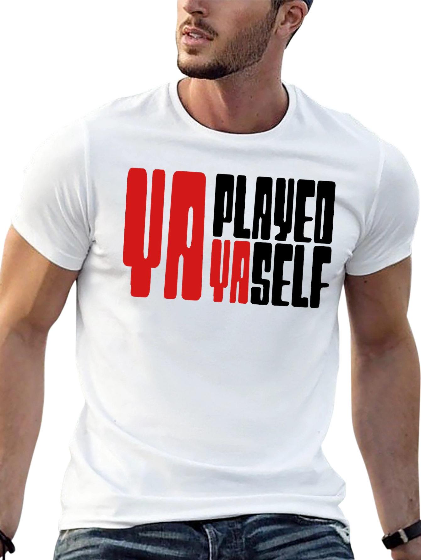 Ya Played Ya Self Graphic T-Shirt - Black