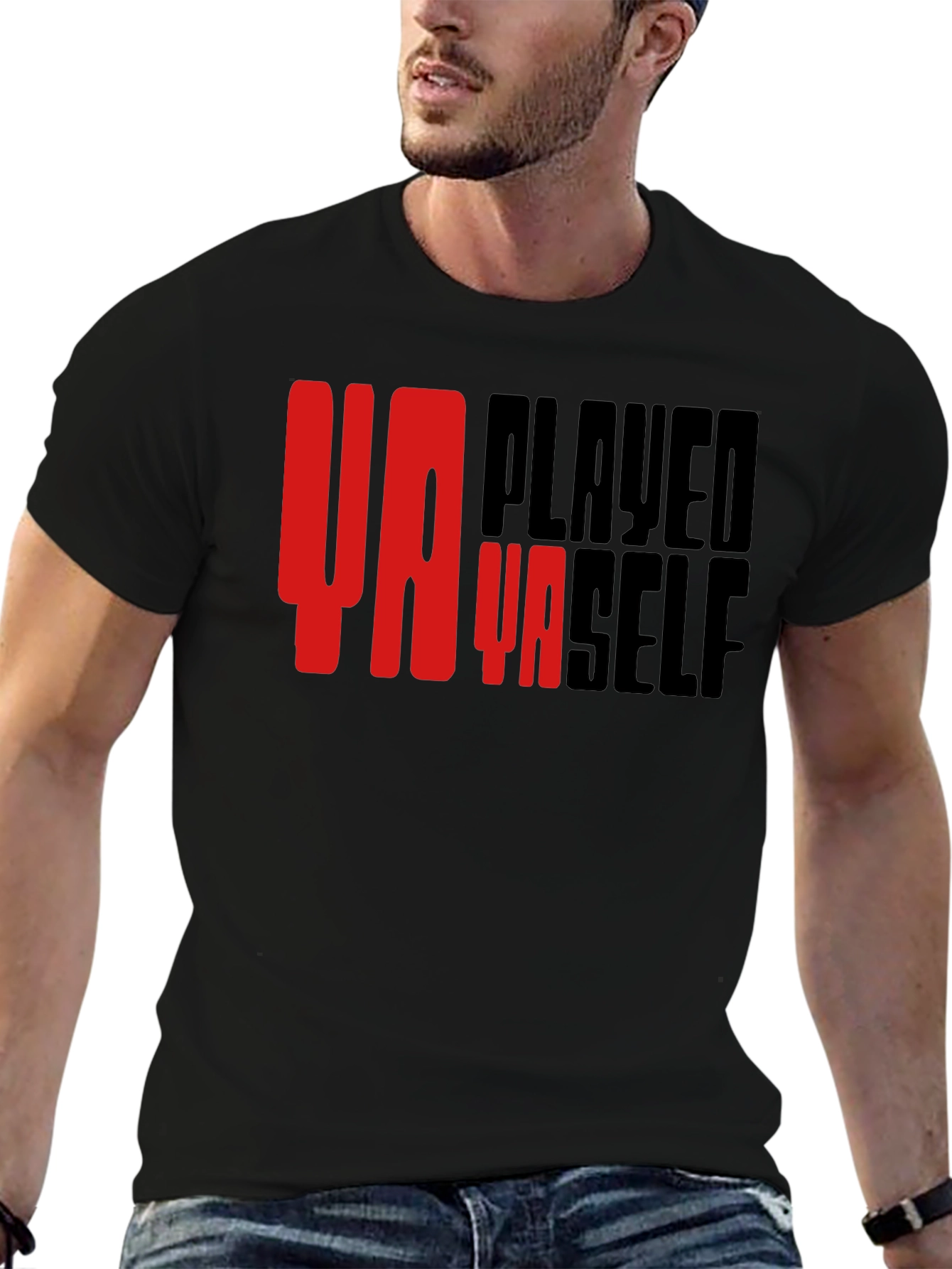 Ya Played Ya Self Graphic T-Shirt - Black