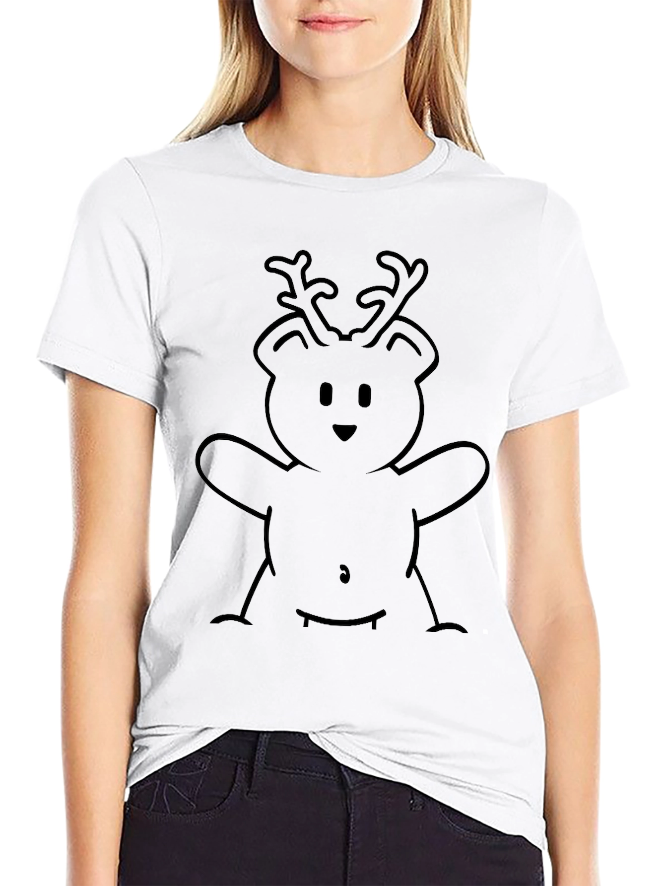 Reindeer Bear Graphic Tee - Stylish Comfort