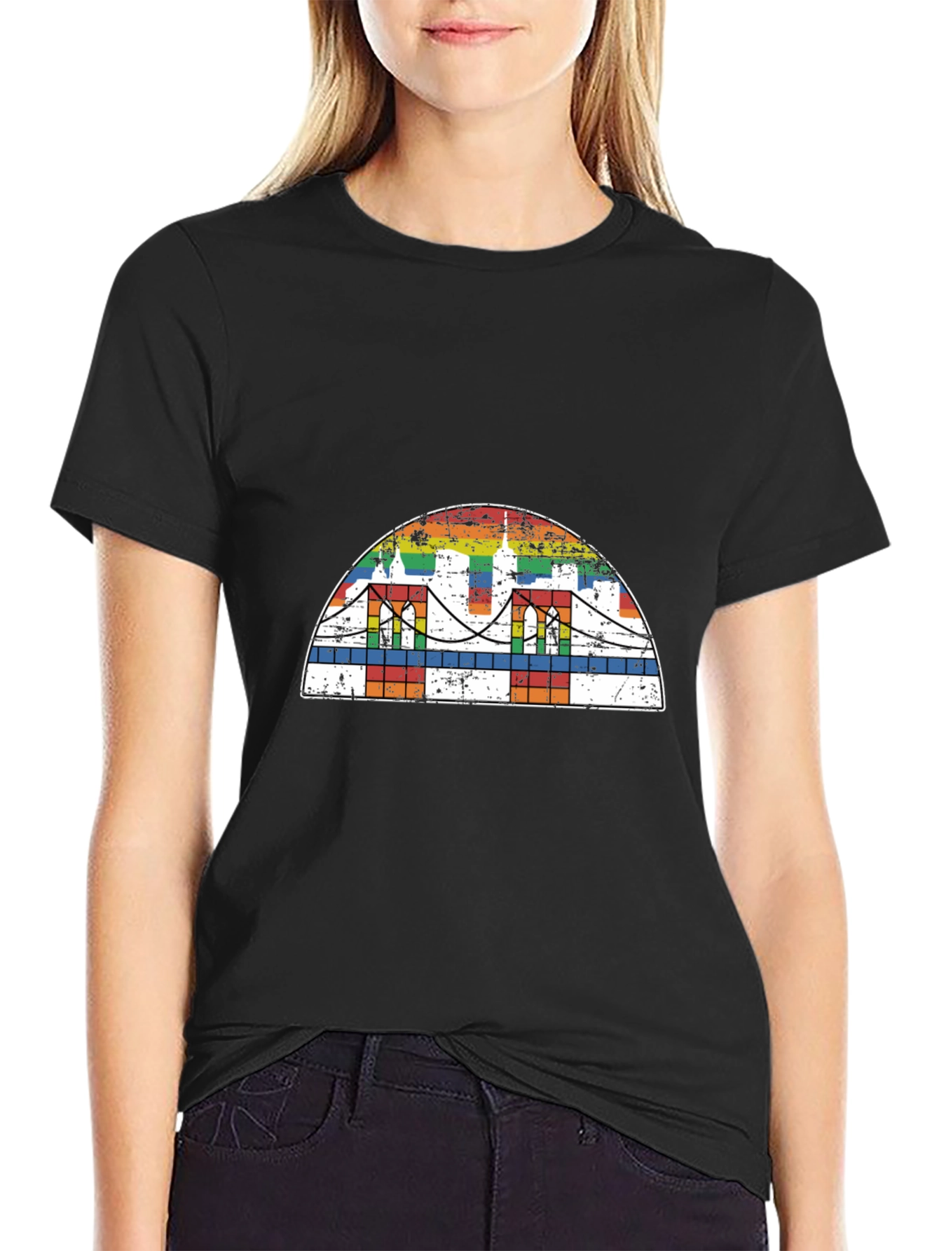 Rainbow Bridge Graphic Tee - Black