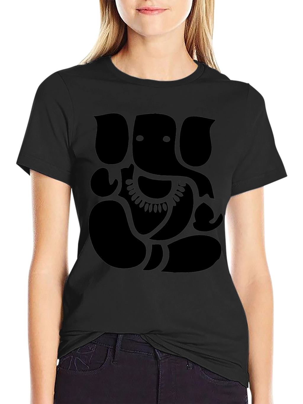 Ganesh Graphic Print Mens Black T-Shirt