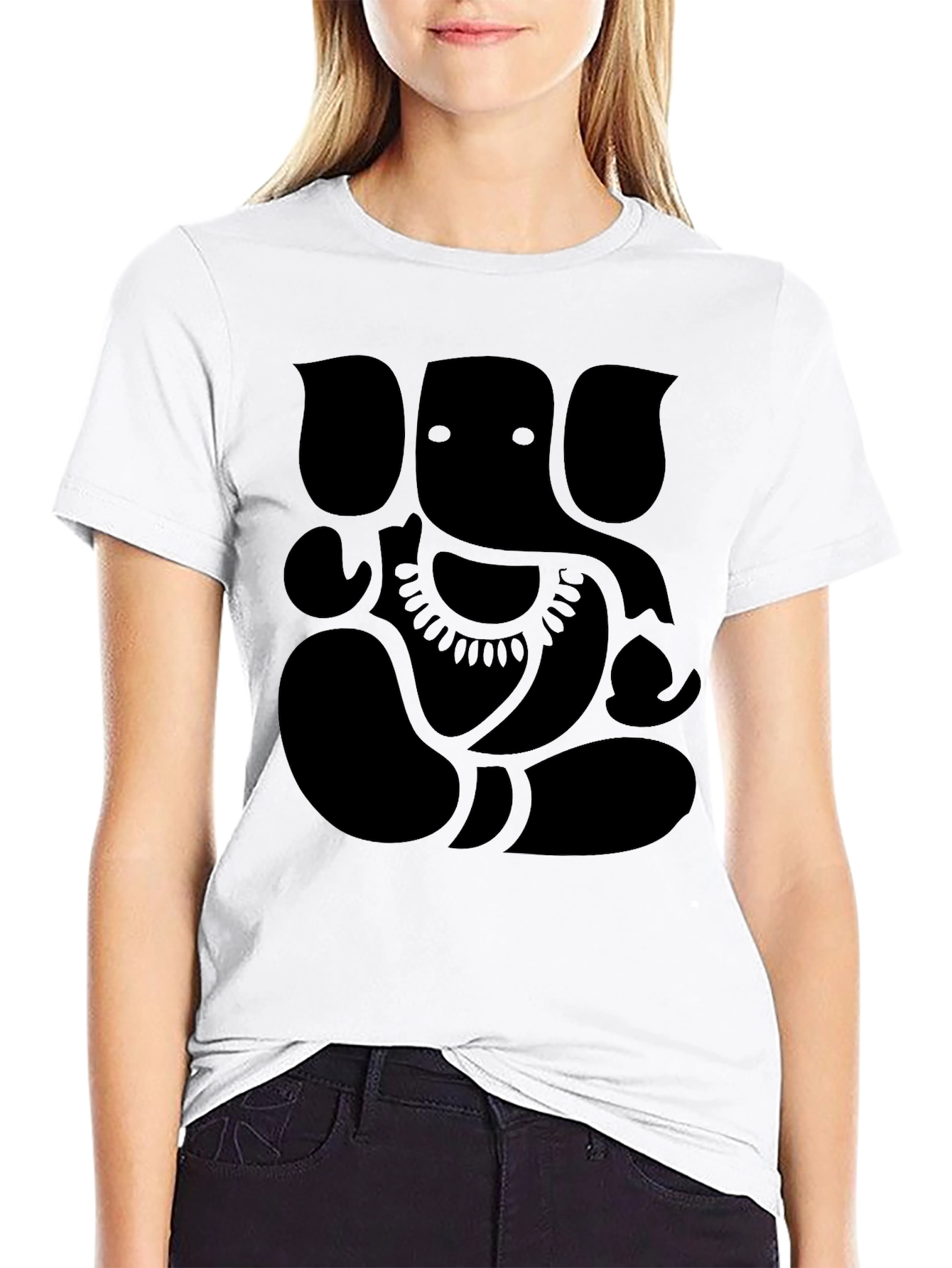 Ganesh Graphic Print Mens Black T-Shirt