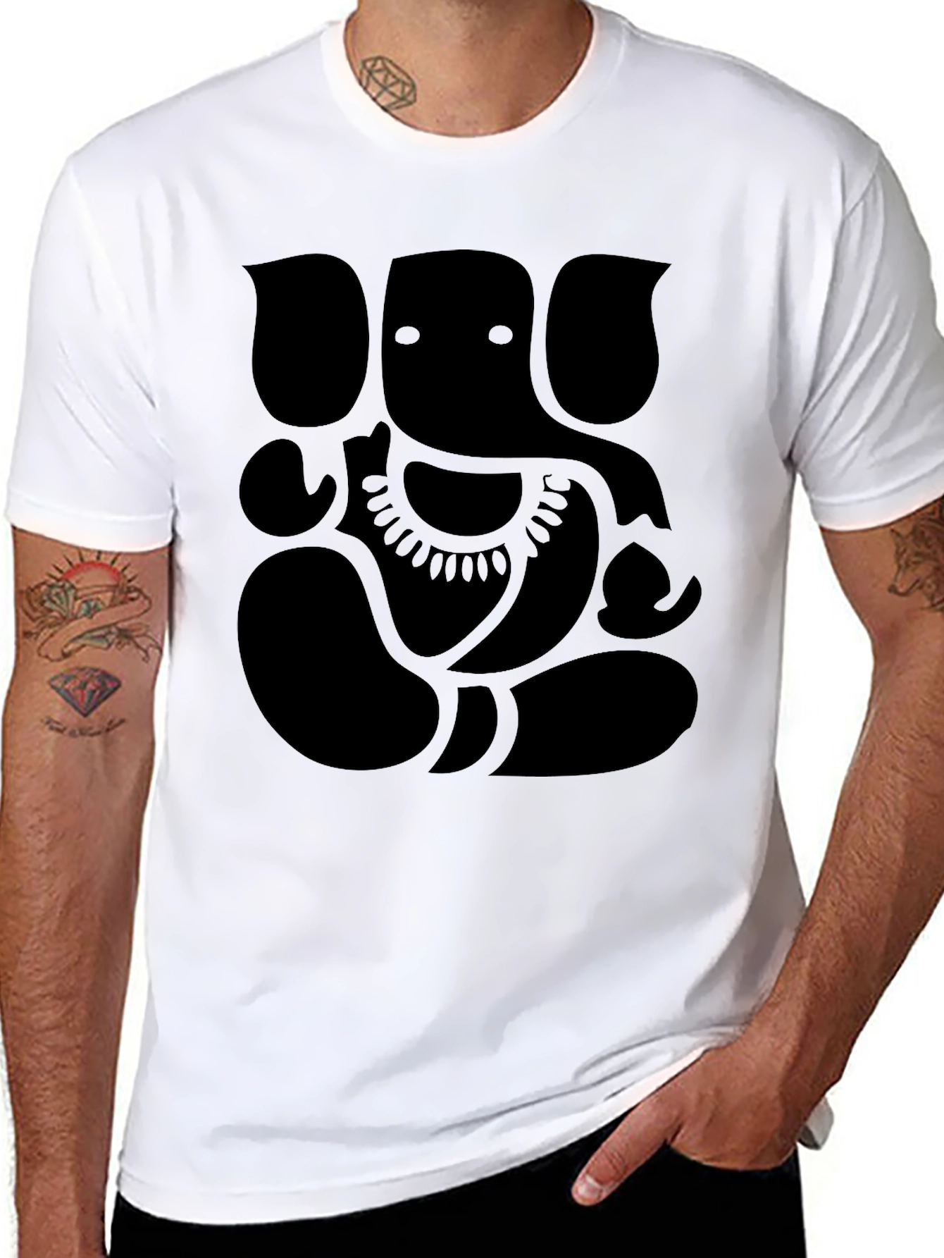 Ganesh Graphic Print Mens Black T-Shirt