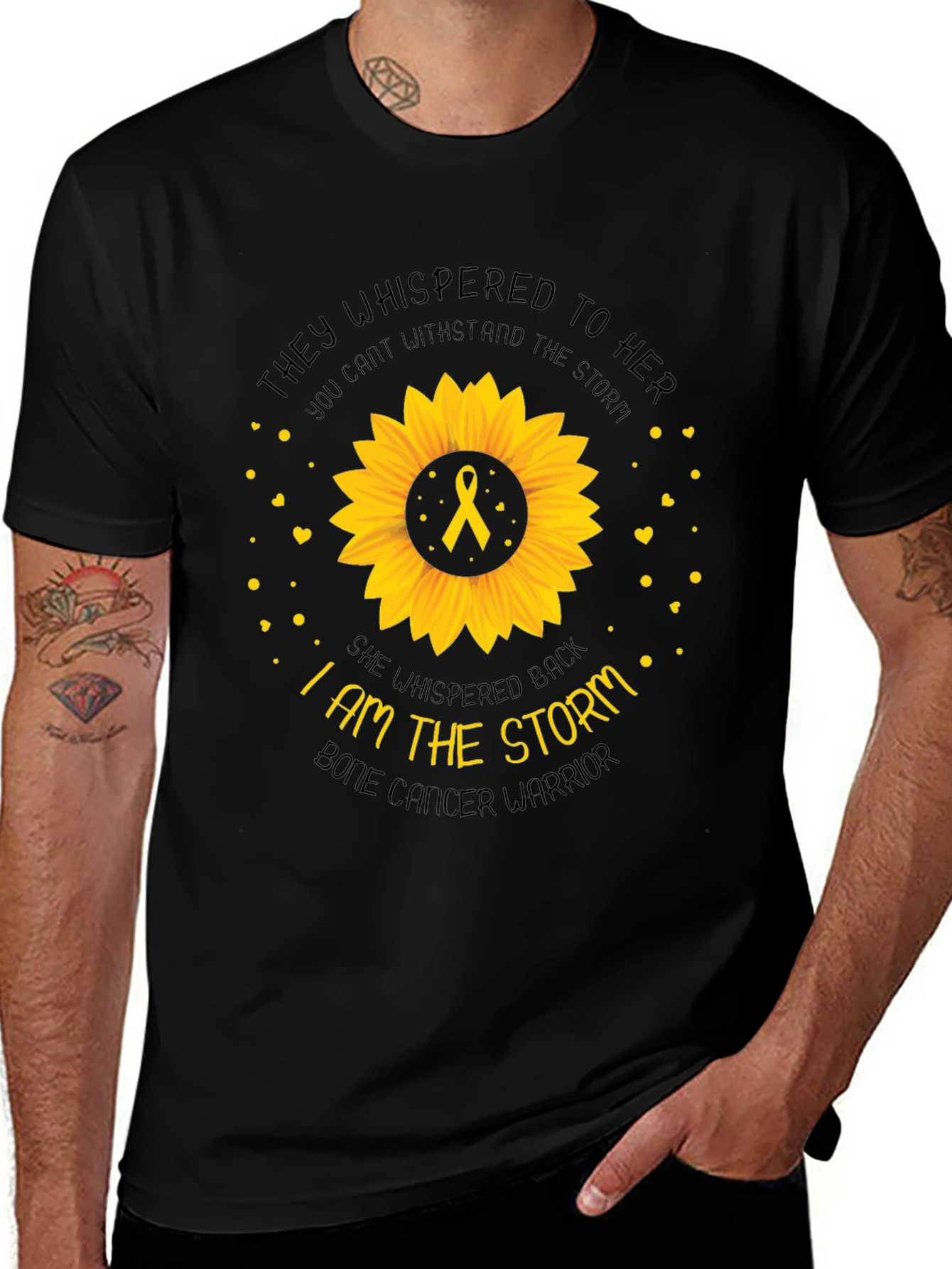 Bone Cancer Warrior Sunflower T-Shirt