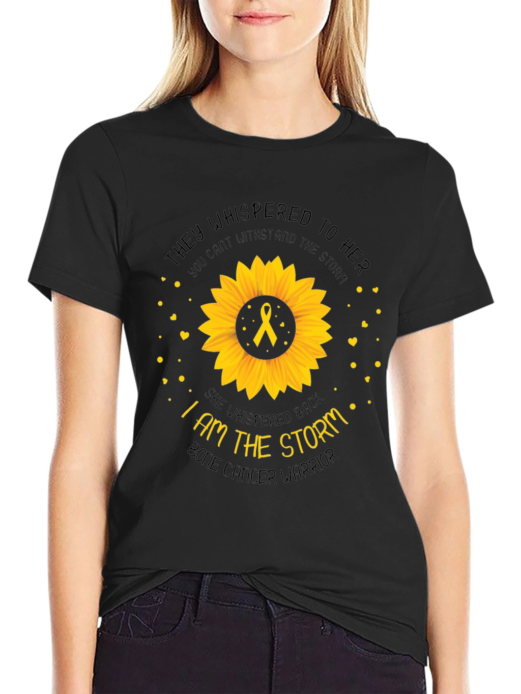 Bone Cancer Warrior Sunflower T-Shirt