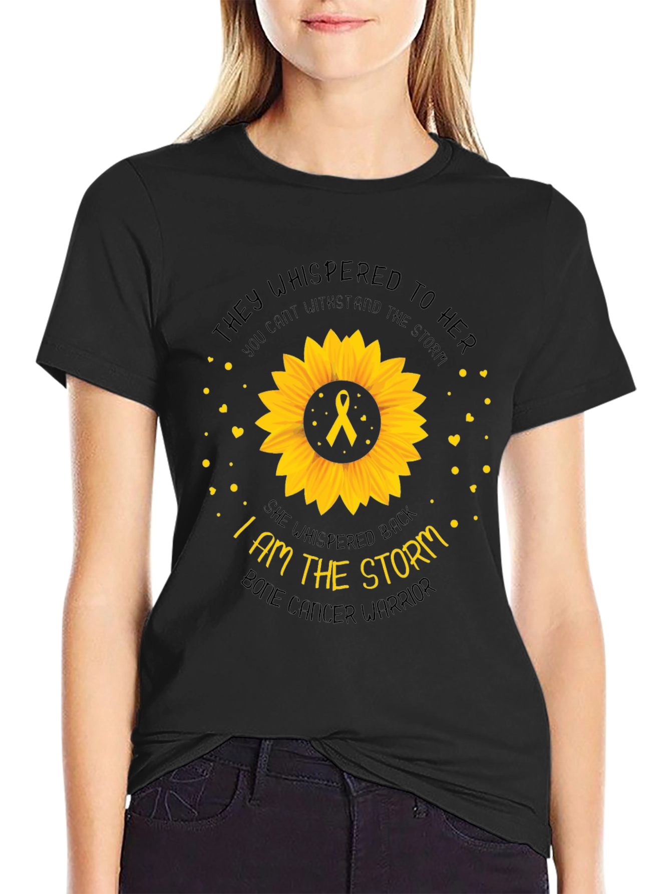 Bone Cancer Warrior Sunflower T-Shirt