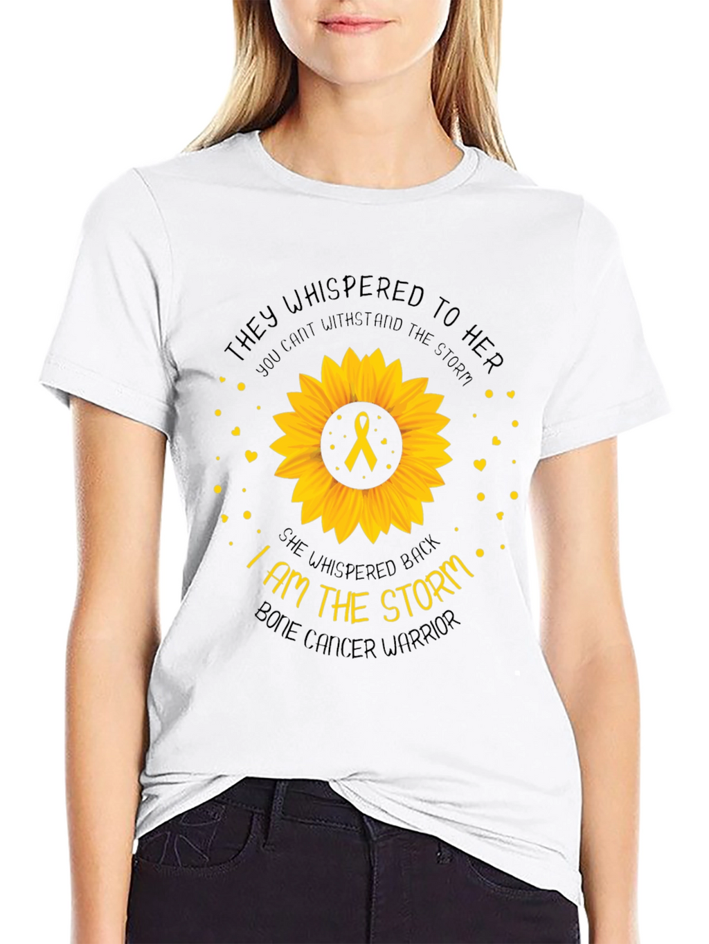 Bone Cancer Warrior Sunflower T-Shirt