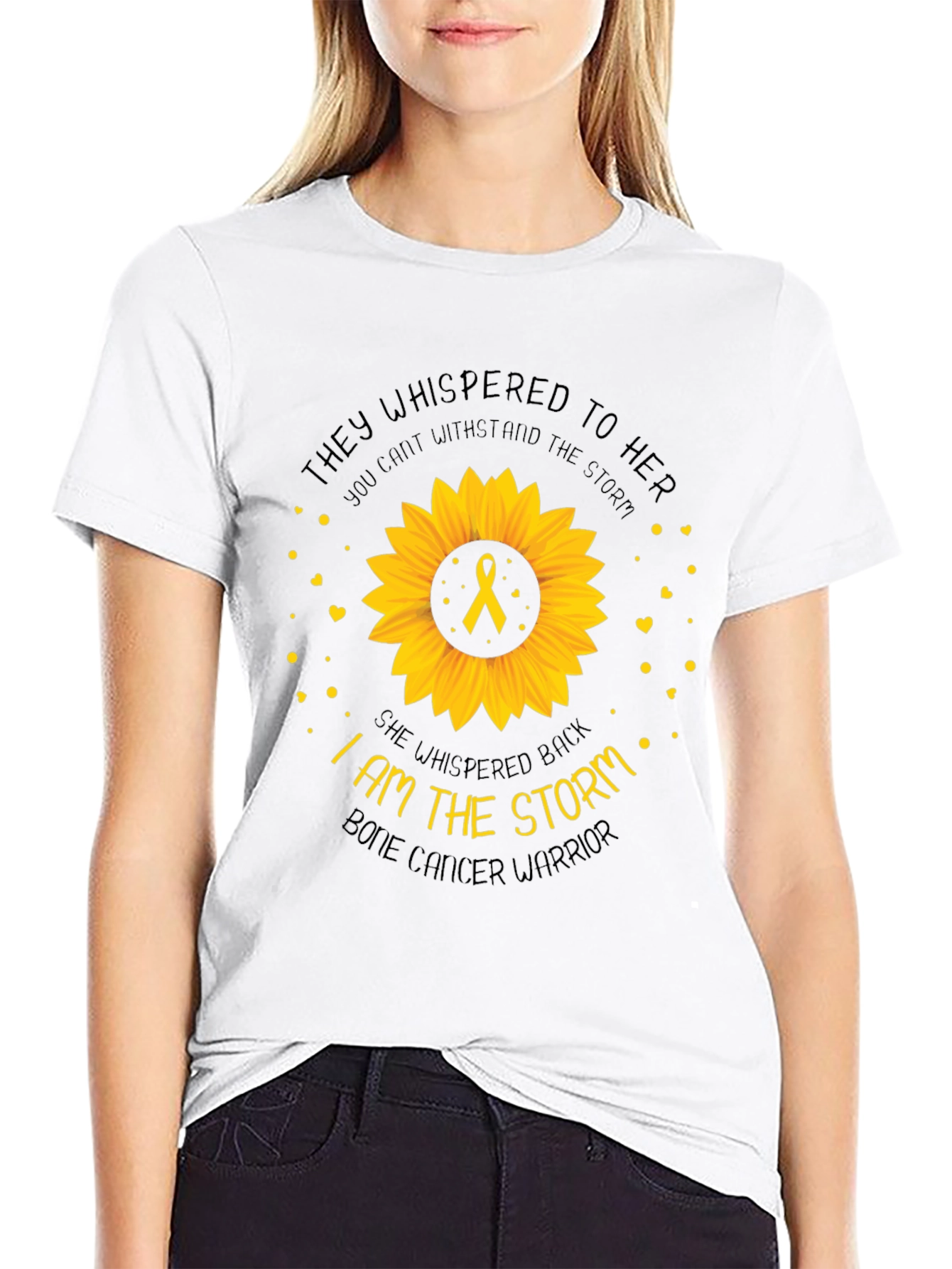 Bone Cancer Warrior Sunflower T-Shirt