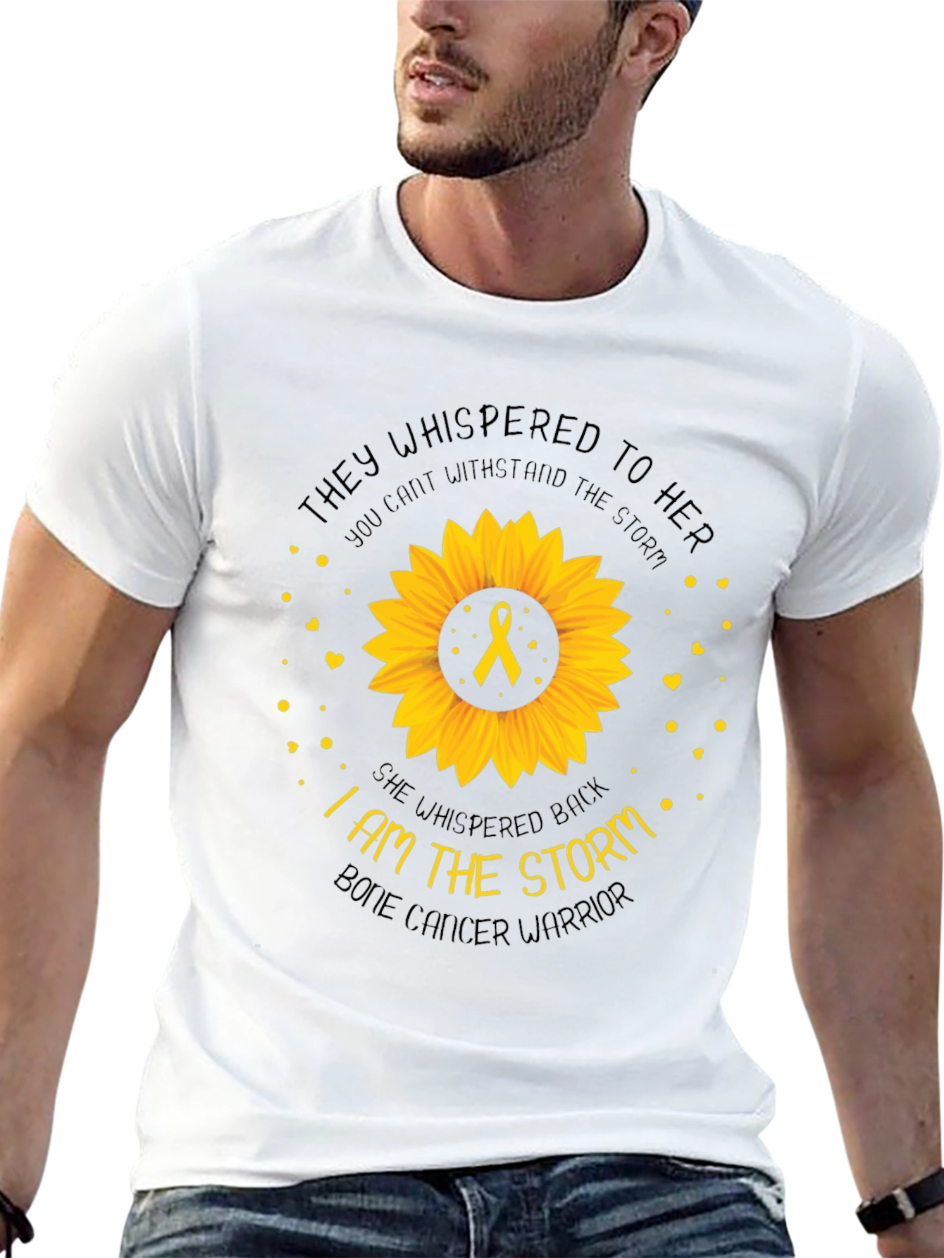 Bone Cancer Warrior Sunflower T-Shirt