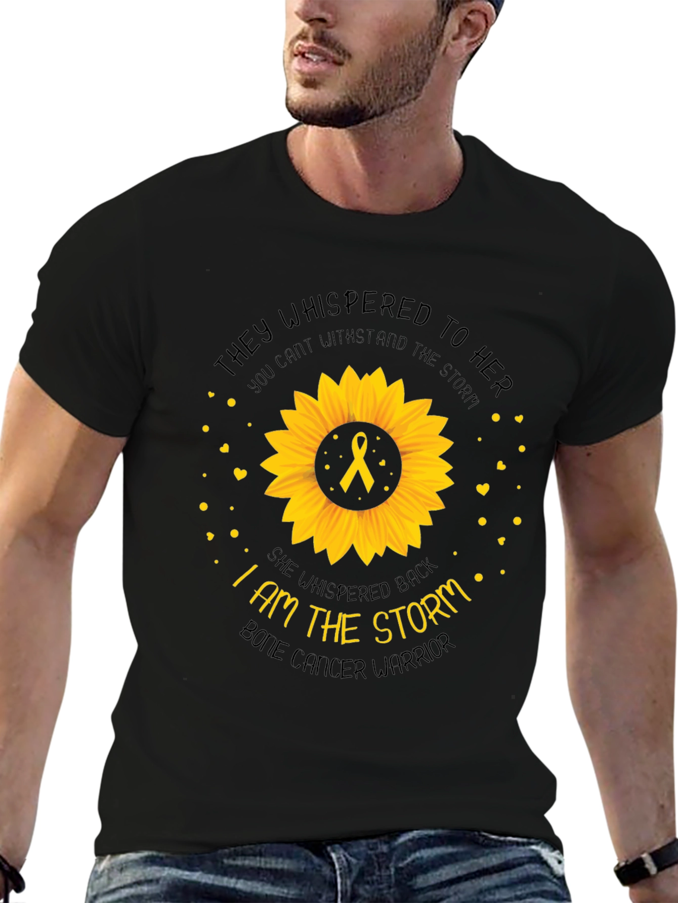 Bone Cancer Warrior Sunflower T-Shirt