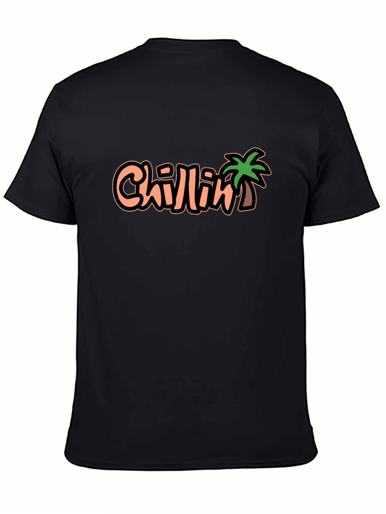 Chillin Palm Tree Graphic Black T-Shirt