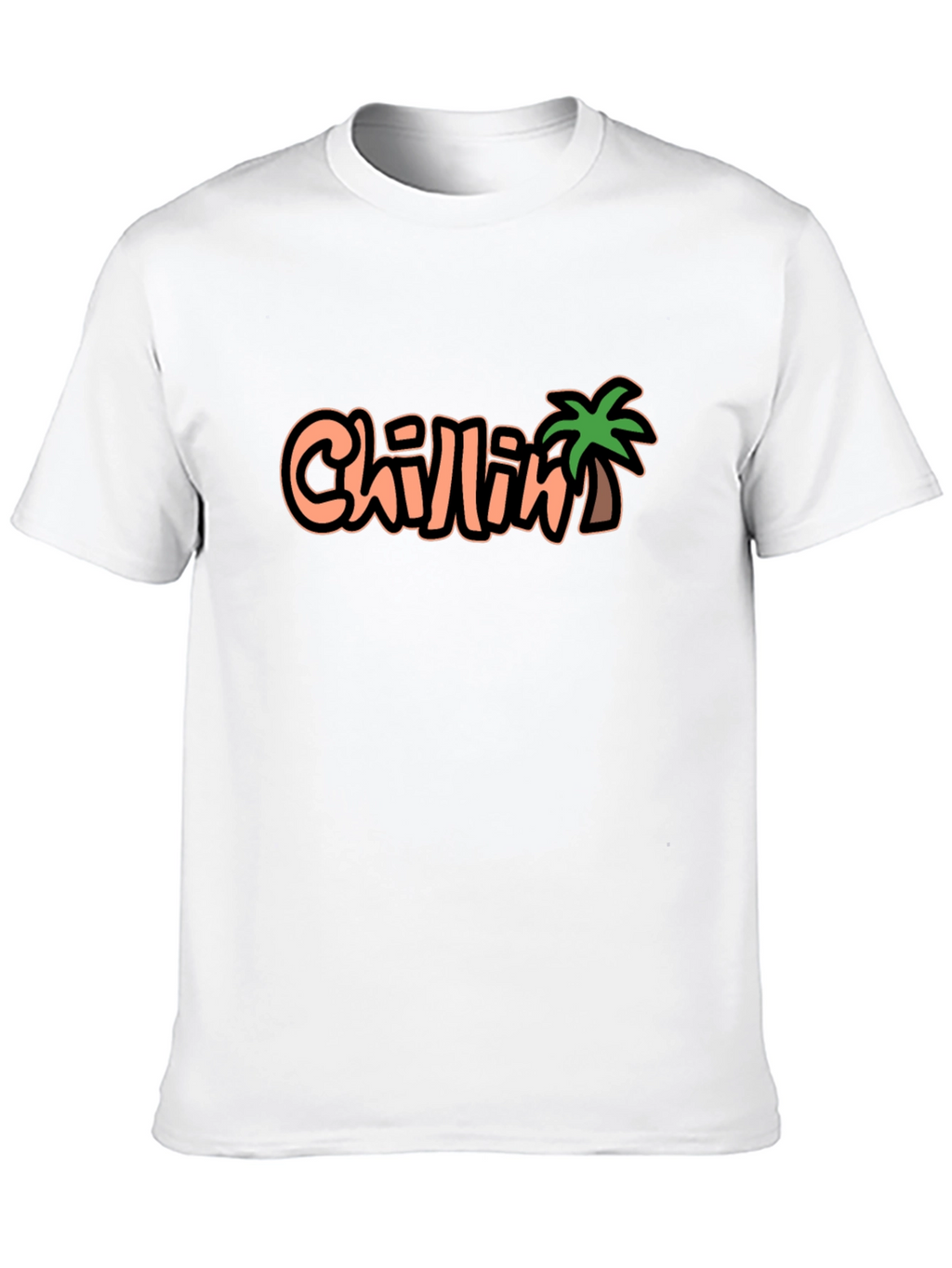 Chillin Palm Tree Graphic Black T-Shirt