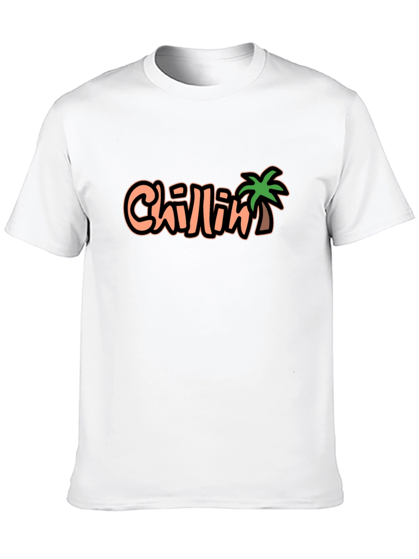 Chillin Palm Tree Graphic Black T-Shirt