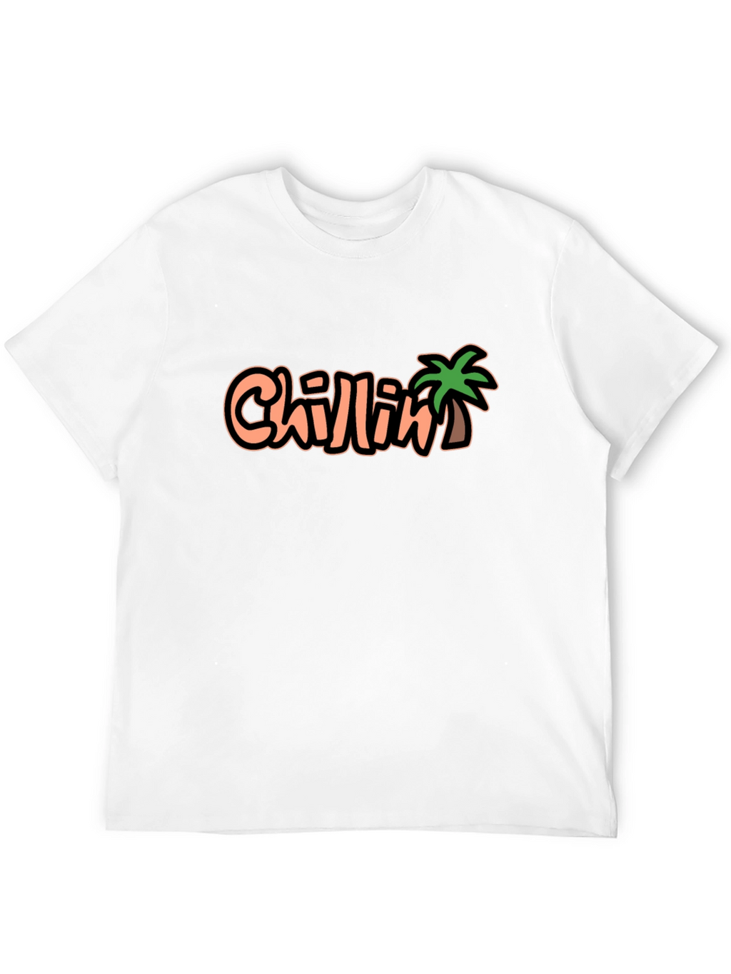 Chillin Palm Tree Graphic Black T-Shirt