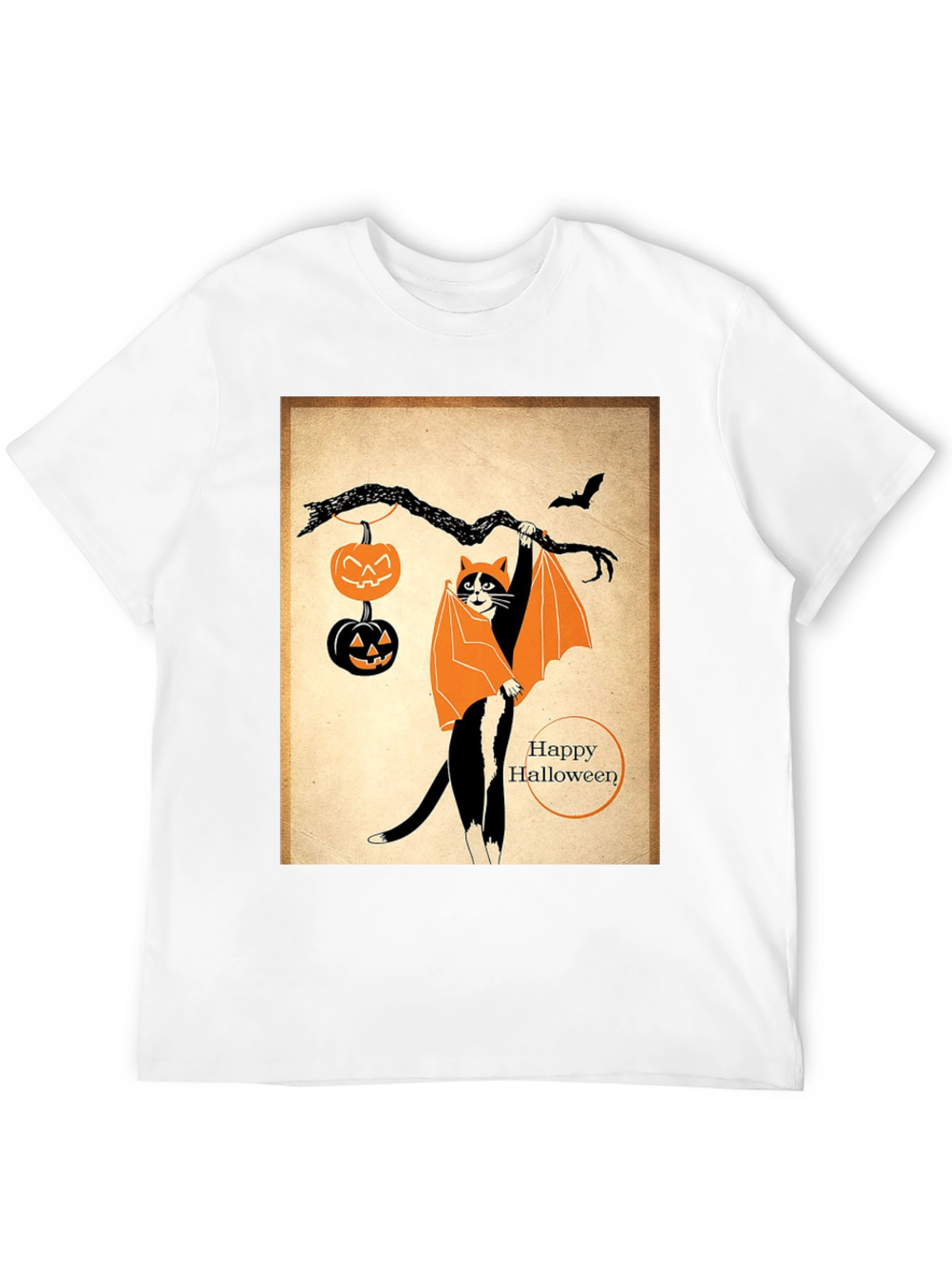 Halloween Cat T-Shirt Bat Costume Pumpkins