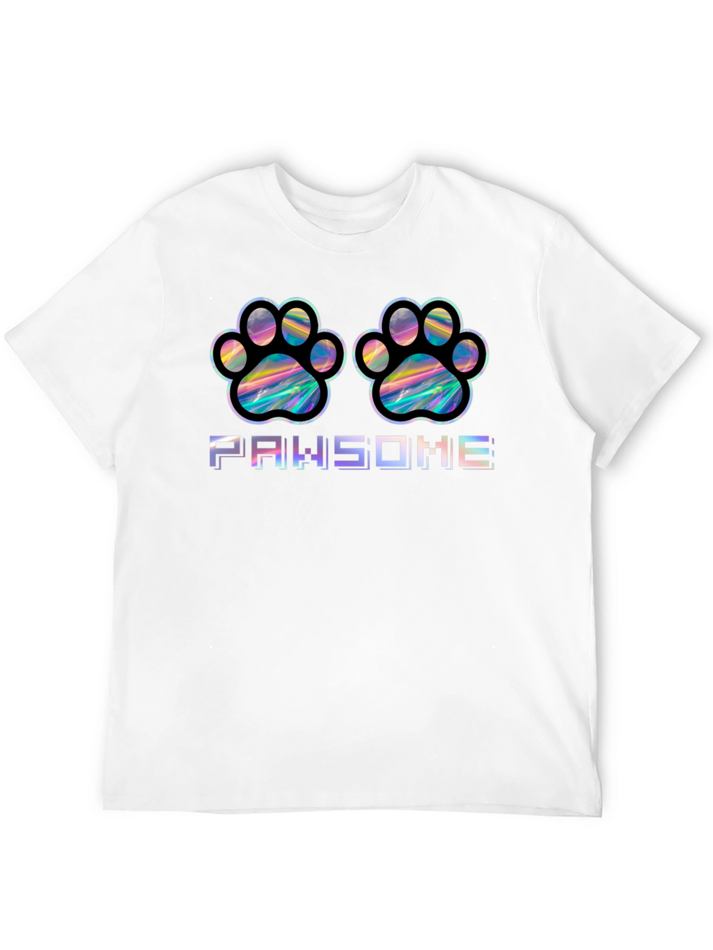Pawsome Holographic Paw Print T-Shirt