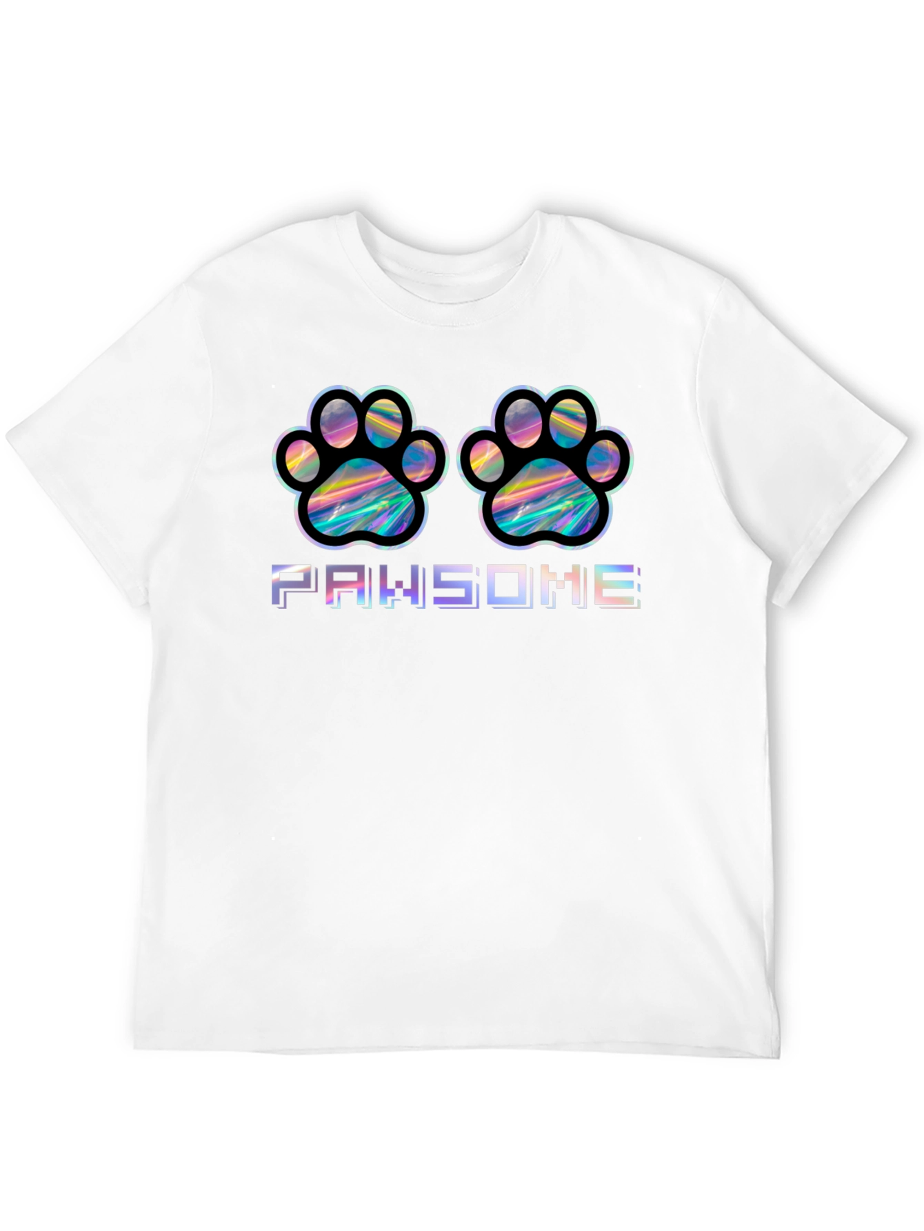 Pawsome Holographic Paw Print T-Shirt